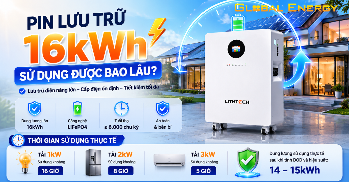 Pin lưu trữ 16kWh Lithtech