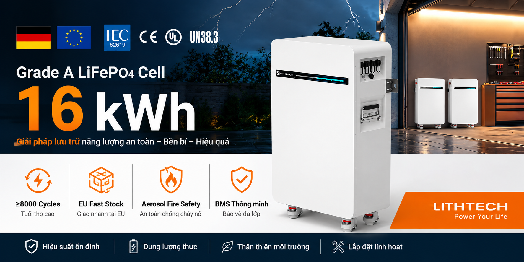 Pin lưu trữ 16kWh 