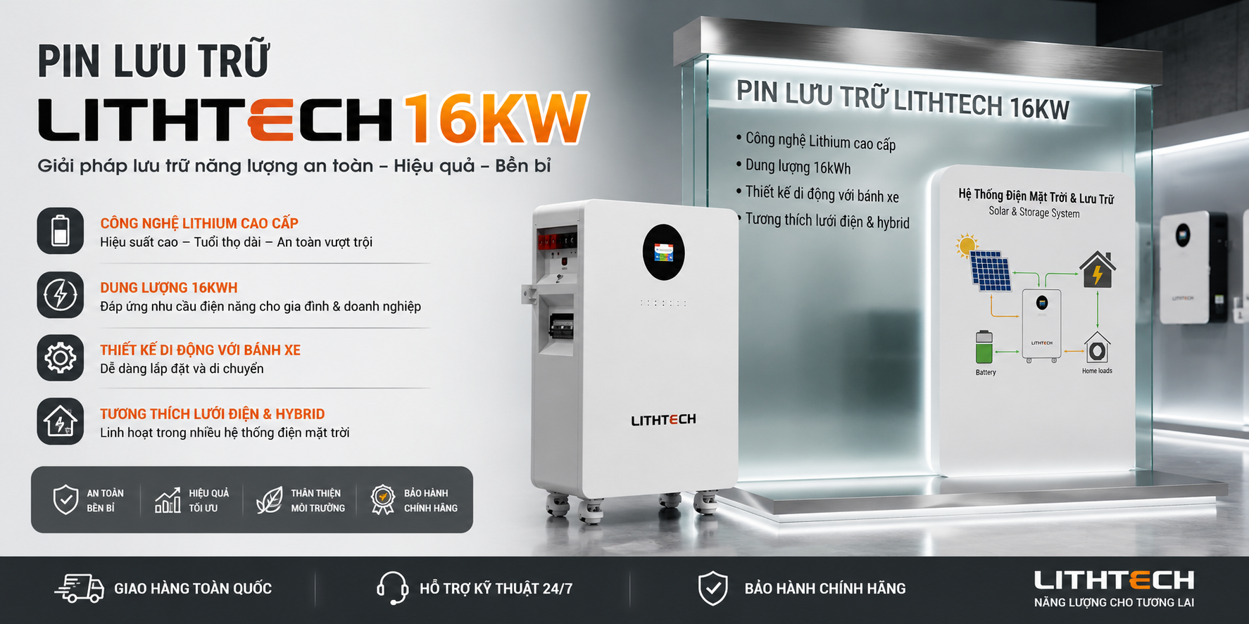 Pin lưu trữ 16kWh Lithtech